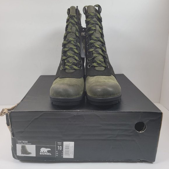 Sorel Lexie Wedge Women's Hiker Green Boots US Size 10 NWT - Picture 2 of 13